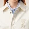 White Cotton Knitted Ami De Coeur Overshirt White Cotton Knitted Ami De Coeur Overshirt