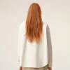 White Cotton Knitted Ami De Coeur Overshirt White Cotton Knitted Ami De Coeur Overshirt