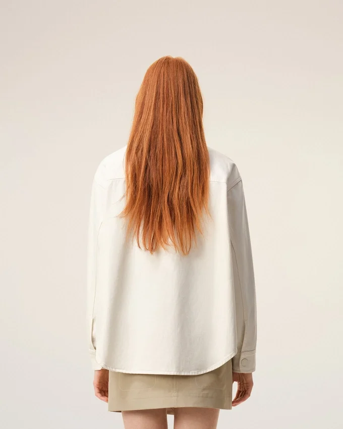 White Cotton Knitted Ami De Coeur Overshirt White Cotton Knitted Ami De Coeur Overshirt