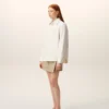 White Cotton Knitted Ami De Coeur Overshirt White Cotton Knitted Ami De Coeur Overshirt