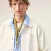 White Cotton Knitted Ami De Coeur Overshirt White Cotton Knitted Ami De Coeur Overshirt