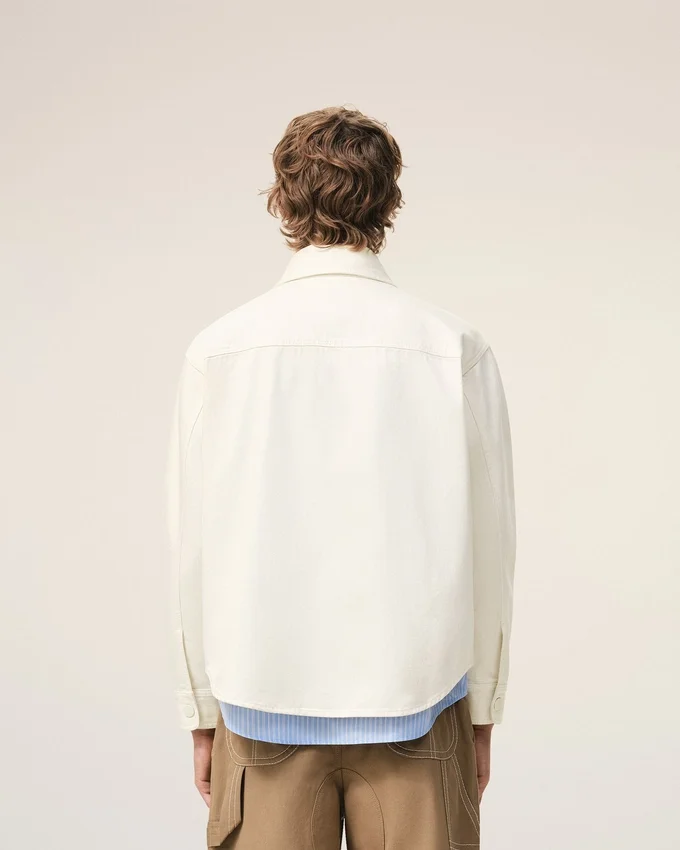 White Cotton Knitted Ami De Coeur Overshirt White Cotton Knitted Ami De Coeur Overshirt