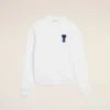 White Cotton Knitted Ami De Coeur Sweatshirt