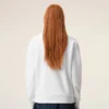 White Cotton Knitted Ami De Coeur Sweatshirt