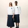 White Cotton Knitted Ami De Coeur Sweatshirt