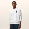 White Cotton Knitted Ami De Coeur Sweatshirt