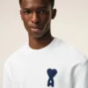 White Cotton Knitted Ami De Coeur Sweatshirt