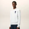 White Cotton Knitted Ami De Coeur Sweatshirt