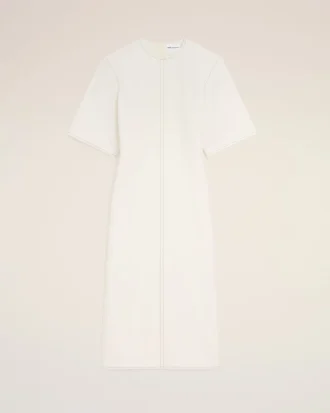 White Cotton Long Fitted Dress
