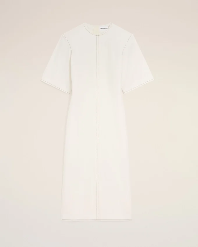 White Cotton Long Fitted Dress White Cotton Long Fitted Dress