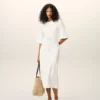 White Cotton Long Fitted Dress White Cotton Long Fitted Dress