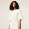 White Cotton Long Fitted Dress White Cotton Long Fitted Dress