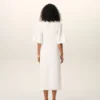 White Cotton Long Fitted Dress White Cotton Long Fitted Dress
