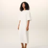 White Cotton Long Fitted Dress White Cotton Long Fitted Dress