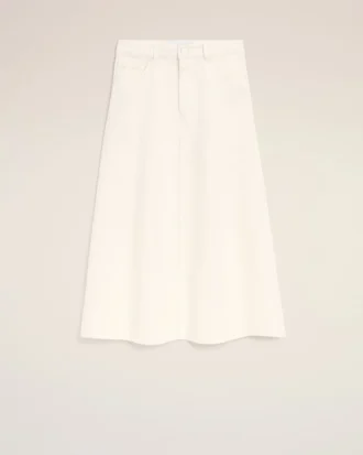 White Cotton Long Skirt