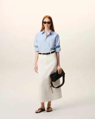 White Cotton Long Skirt
