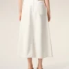 White Cotton Long Skirt