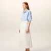 White Cotton Long Skirt