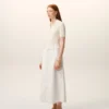 White Cotton Long Trapeze Skirt White Cotton Long Trapeze Skirt