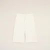 White Cotton Loose Bermuda Shorts