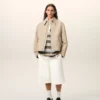White Cotton Loose Bermuda Shorts