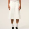 White Cotton Loose Bermuda Shorts