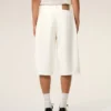 White Cotton Loose Bermuda Shorts