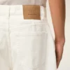 White Cotton Loose Bermuda Shorts
