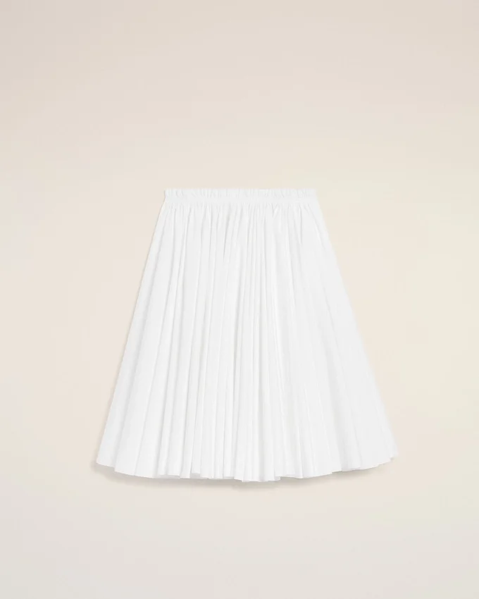 White Cotton Midi Corolla Skirt White Cotton Midi Corolla Skirt
