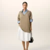 White Cotton Midi Corolla Skirt White Cotton Midi Corolla Skirt