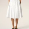 White Cotton Midi Corolla Skirt White Cotton Midi Corolla Skirt