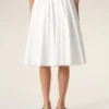 White Cotton Midi Corolla Skirt White Cotton Midi Corolla Skirt