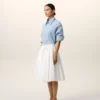 White Cotton Midi Corolla Skirt White Cotton Midi Corolla Skirt