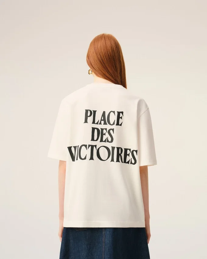 White Cotton Place Des Victoires Print T-Shirt White Cotton Place Des Victoires Print T-Shirt