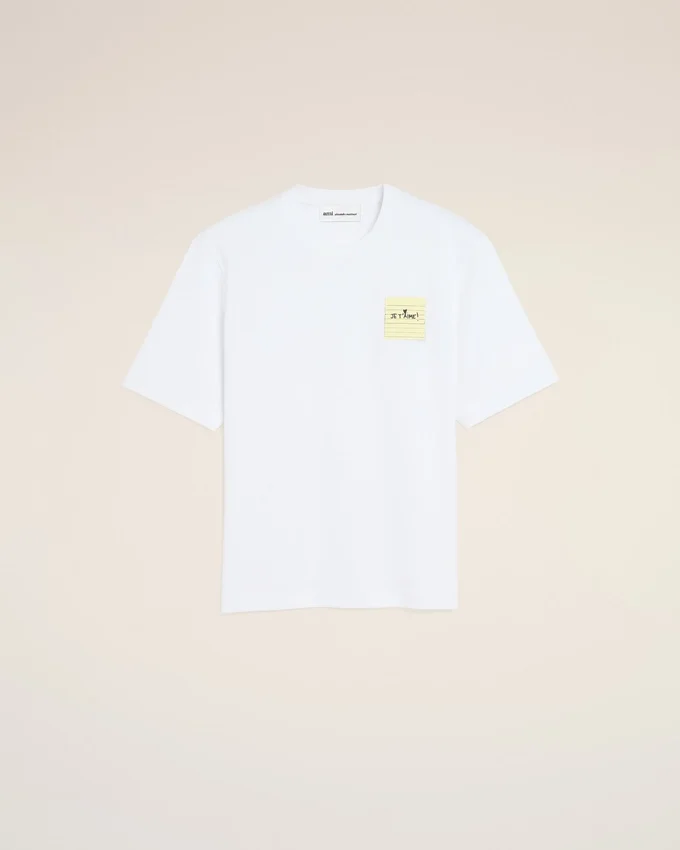 White Cotton Post It “Je T’aime” T-Shirt White Cotton Post It “Je T’aime” T-Shirt