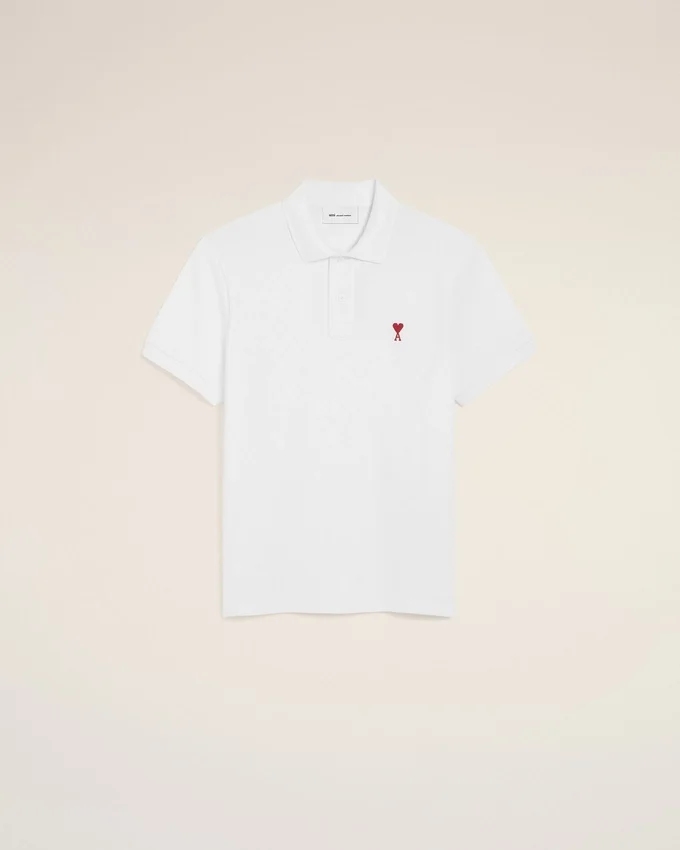 White Cotton Red Ami De Coeur Polo Shirt White Cotton Red Ami De Coeur Polo Shirt