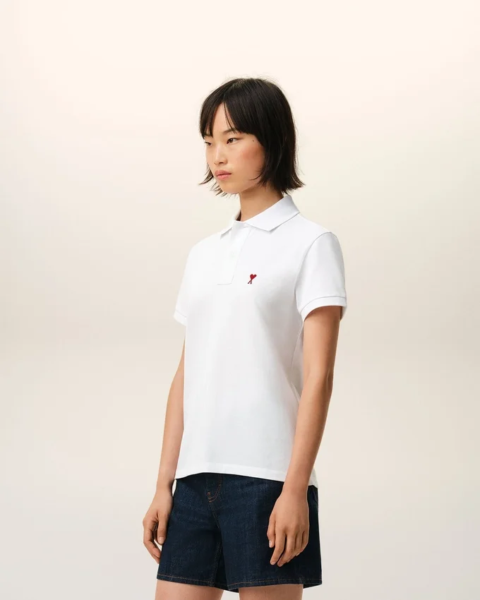 White Cotton Red Ami De Coeur Polo Shirt White Cotton Red Ami De Coeur Polo Shirt