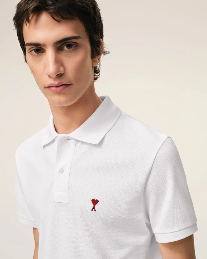 White Cotton Red Ami De Coeur Polo Shirt White Cotton Red Ami De Coeur Polo Shirt