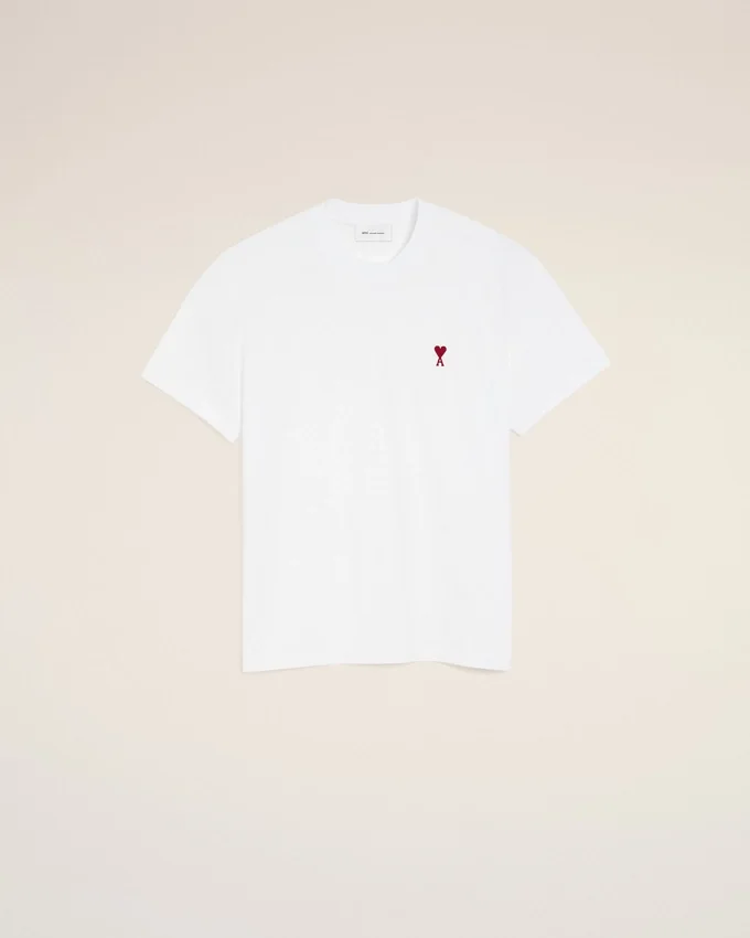 White Cotton Red Ami De Coeur Tshirt White Cotton Red Ami De Coeur Tshirt