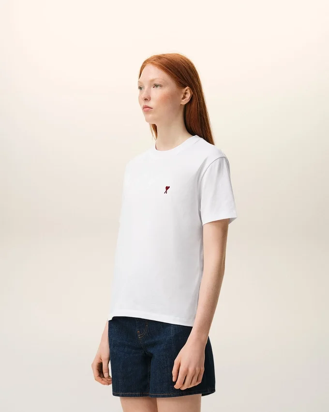 White Cotton Red Ami De Coeur Tshirt White Cotton Red Ami De Coeur Tshirt