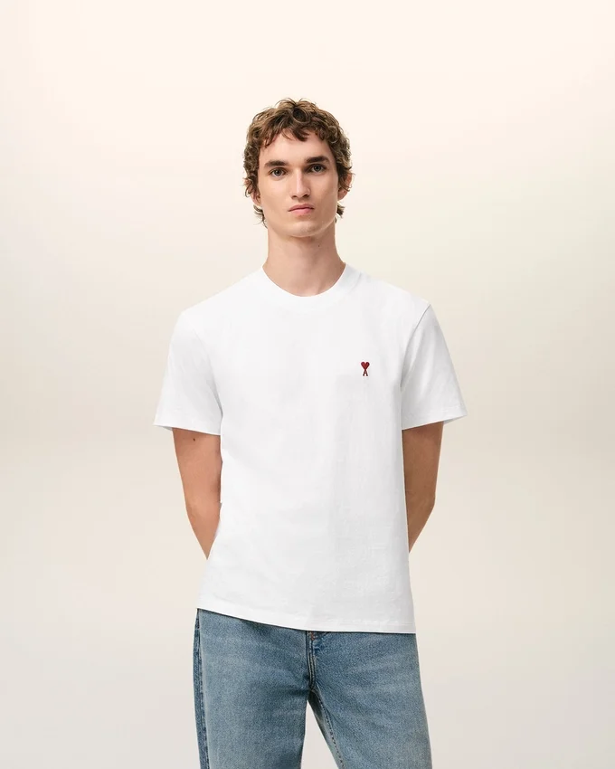 White Cotton Red Ami De Coeur Tshirt White Cotton Red Ami De Coeur Tshirt
