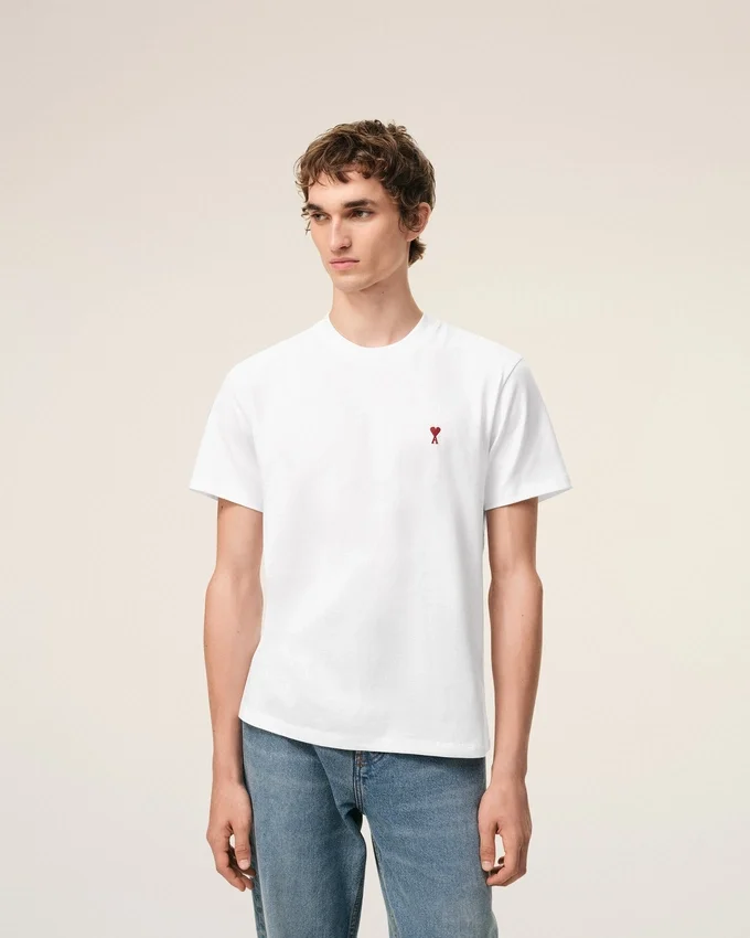 White Cotton Red Ami De Coeur Tshirt White Cotton Red Ami De Coeur Tshirt