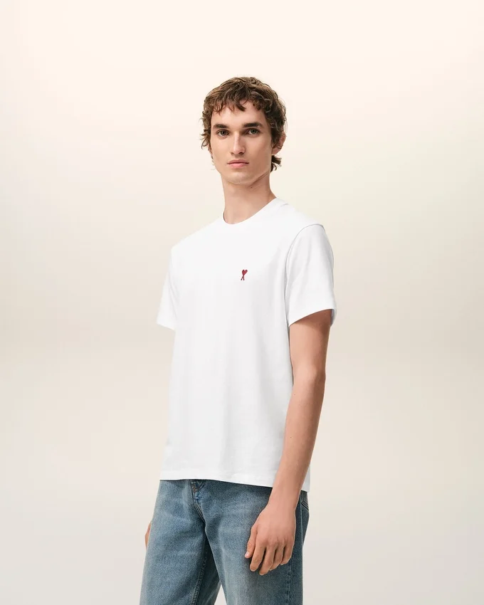 White Cotton Red Ami De Coeur Tshirt White Cotton Red Ami De Coeur Tshirt