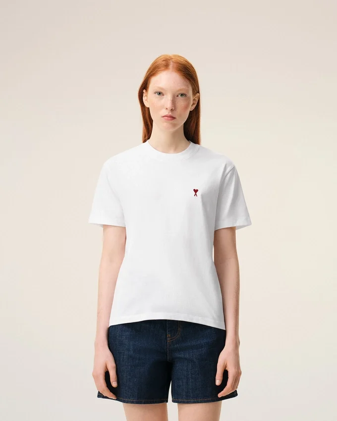 White Cotton Red Ami De Coeur Tshirt White Cotton Red Ami De Coeur Tshirt
