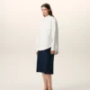White Cotton Sharp Collar Ami De Coeur Wide Shirt