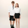 White Cotton Sharp Collar Ami De Coeur Wide Shirt