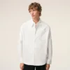 White Cotton Sharp Collar Ami De Coeur Wide Shirt