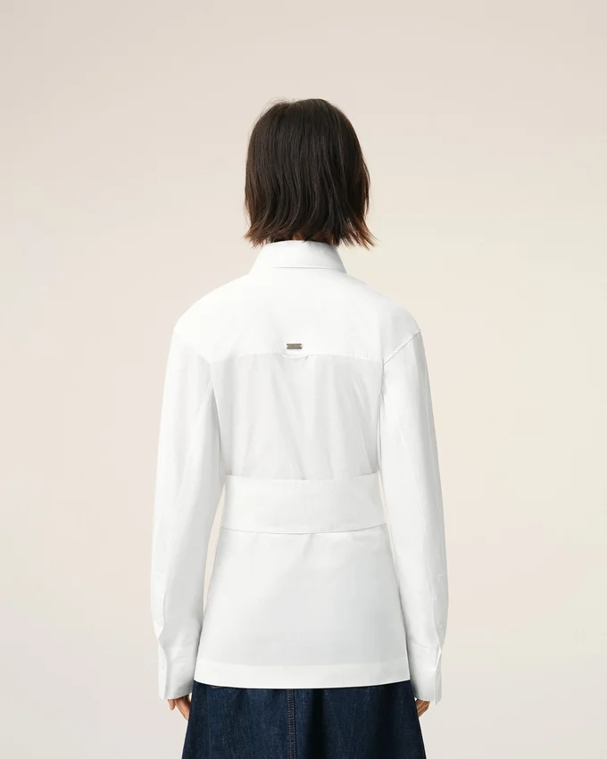 White Cotton Sharp Collar Fitted Shirt White Cotton Sharp Collar Fitted Shirt