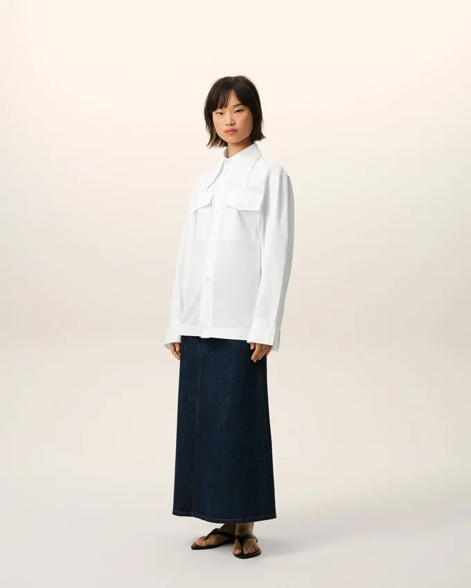 White Cotton Sharp Collar Fitted Shirt White Cotton Sharp Collar Fitted Shirt