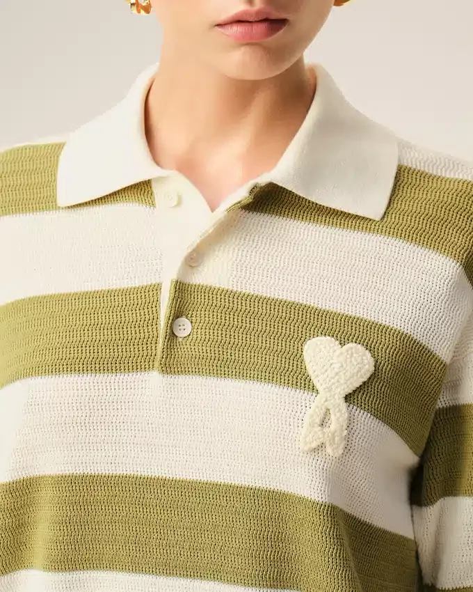 White Cotton Short Sleeves Ami De Coeur Polo White Cotton Short Sleeves Ami De Coeur Polo